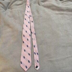 Mark Pendleton Necktie Pink‎ Stripe Pattern Golf Caddy Silk Neck Tie 58x3.25"